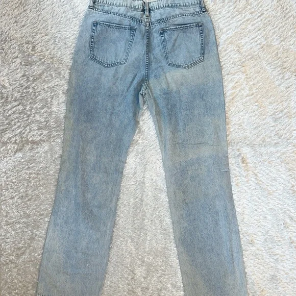 Nature Denim Light Wash Distressed Wide leg Jeans - Picture 7 of 10